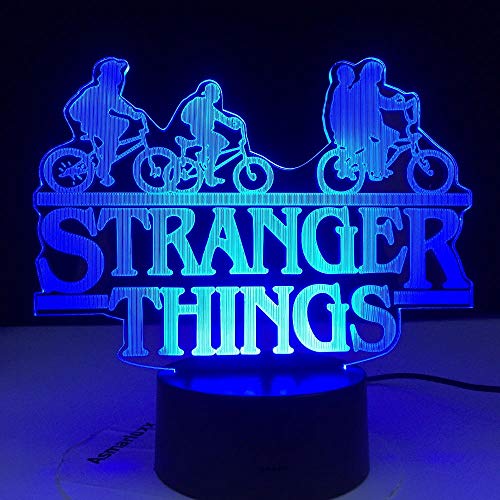 Stranger Things Lámpara de ilusión 3D luz nocturna led Lampara Niños colores ABS cambiables, lámpara de escritorio para decoración de hogar y habitación, regalo perfecto para Navidad