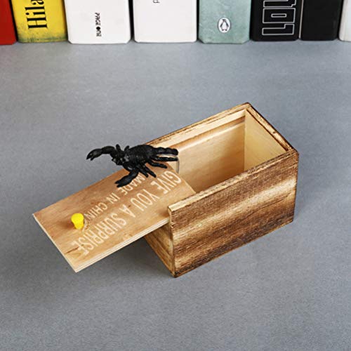 Streich Scare Box, Spinne Streich Box, Madera Überraschungsbox Aprilscherz Parodie lustige Miedo pequeñas Holzkiste Spinne Scary Girls