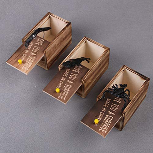 Streich Scare Box, Spinne Streich Box, Madera Überraschungsbox Aprilscherz Parodie lustige Miedo pequeñas Holzkiste Spinne Scary Girls