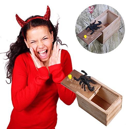 Streich Scare Box, Spinne Streich Box, Madera Überraschungsbox Aprilscherz Parodie lustige Miedo pequeñas Holzkiste Spinne Scary Girls