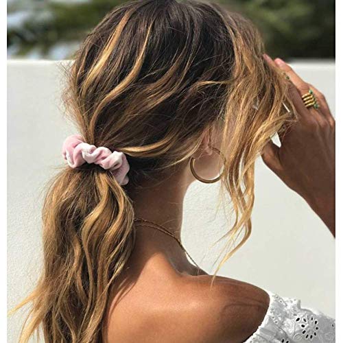 Stretchy Multicolor De Terciopelo,Velvet Elástico Hair Scrunchies,Banda de Terciopelo Scrunchies para Pelo,scrunchies tela,Elástico Banda Multi,Goma de Pelo Lazo de Pelo (20 piezas-B)