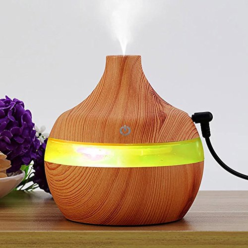 STRIR 300ml Humidificador Aromaterapia Ultrasónico, Difusor de Aceites Esenciales, 7-Color LED,Seguro y Elegante, purificar el Aire y mejorara el Aire seco