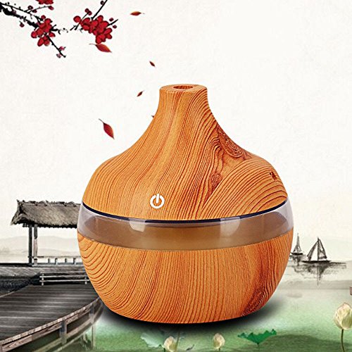 STRIR 300ml Humidificador Aromaterapia Ultrasónico, Difusor de Aceites Esenciales, 7-Color LED,Seguro y Elegante, purificar el Aire y mejorara el Aire seco