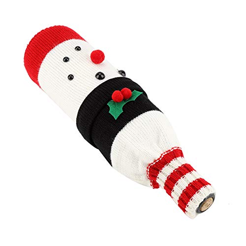 Stronerliou tejido de punto para botella de vino, bolsa, protector de bebidas, decoración navideña para mesa, decoración de fiesta(B)
