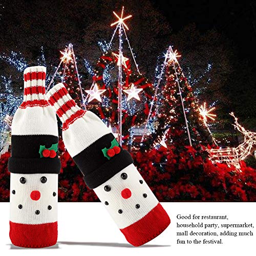 Stronerliou tejido de punto para botella de vino, bolsa, protector de bebidas, decoración navideña para mesa, decoración de fiesta(B)