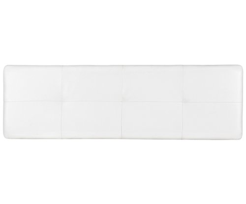 Studio Decor Deva - Cabecero de cama de matrimonio tapizado en polipiel, Blanco,160 x 50 x 3,5 cm