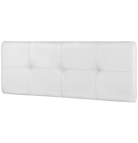 Studio Decor Deva - Cabecero de cama de matrimonio tapizado en polipiel, Blanco,160 x 50 x 3,5 cm