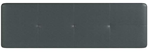 Studio Decor Deva - Cabecero de cama de matrimonio tapizado en polipiel, Grafito, 160 x 50 x 3,5 cm