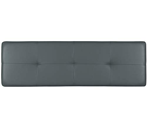 Studio Decor Deva - Cabecero de cama de matrimonio tapizado en polipiel, Grafito, 160 x 50 x 3,5 cm