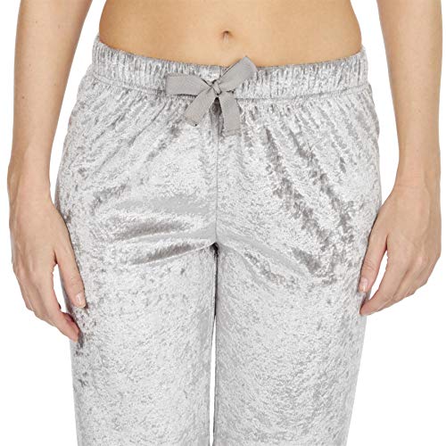 Style It Up - Pijama para mujer con forro polar suave y estampado animal Rosa Terciopelo aplastado gris plateado. Small-36-38