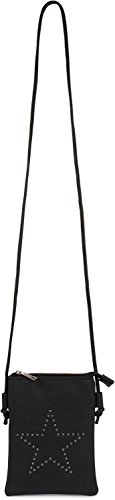 styleBREAKER Bolso de Mano minibolso de Bandolera con Remaches en Forma de Estrella, Bolso de Hombro, Bolso de Mano, Bolso, señora 02012235, Color:Negro