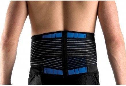 SUAVER Neopreno Deluxe Doble Halar Lumbar Inferior de la Espalda Apoyo de la Ayuda Cinturón de Ejercicio Alivio del Dolor (Negro, XXXXXX-L /58-62")