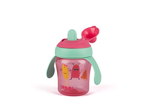 Suavinex - Vaso Aprendizaje Bebé BOOO. Con Boquilla Rígida y Asas Removibles. Para Bebés +6 Meses. Apto Para Lavavajillas. 200ml, Color Rosa