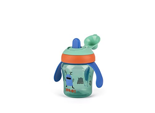 Suavinex - Vaso Aprendizaje Bebé BOOO. Con Boquilla Rígida y Asas Removibles. Para Bebés +6 Meses. Apto Para Lavavajillas. 200ml, Color Verde