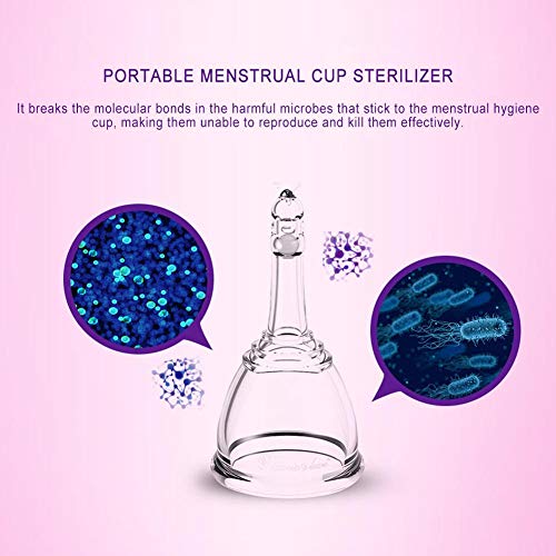 succeedw Esterilizador Menstrual De Copa Esterilizador De Vapor Esterilizador Botella para Todo Tipo De Silicona, Desinfección Portátil Copa Menstrual, Limpiador Antibacteriano Físico