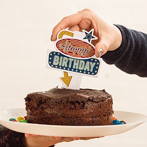 SUCK UK SK Flash HB1 - Cartel Luminoso para Tarta de cumpleaños, Color Multicolores