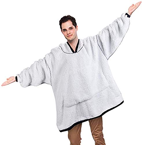 Sudadera con Capucha de Gran tamaño, la Original Sherpa con Bolsillo Frontal Grande, Suave y acogedora, con Capucha, 1 tamaño para Todos, Manta de para Hombres, Mujeres, Adolescentes y niños