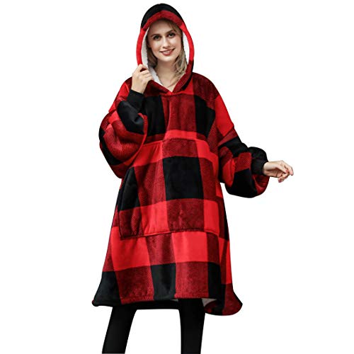 Sudadera con Capucha de Gran tamaño, la Original Sherpa con Bolsillo Frontal Grande, Suave y acogedora, con Capucha, 1 tamaño para Todos, Manta de TV para Hombres, Mujeres, Adolescentes y niños