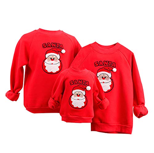 Sudadera Navideña Familia Jersey Suéter Navideño Sudaderas Navideñas Familiares Sudadera Navidad Hombre Mujer Niña Niño Jerséis Jerseys Navideños Pullover Cuello Redondo Ancha Larga Invierno Rojo M