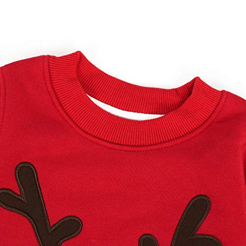 Sudaderas para Niños Navidad ciervos Bebé Camisetas de Manga Larga Niñas Sweatshirt Tops Vine 12 meses