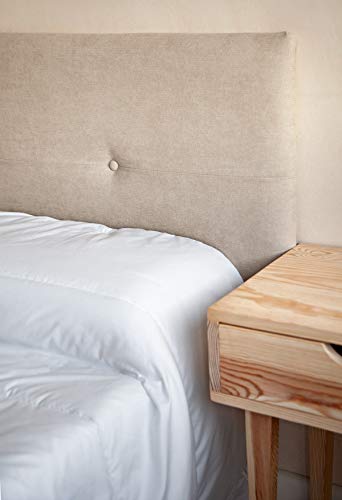 SUENOSZZZ - Cabecero de Madera Jazmin, tapizado Acolchado, en Tela Rio2 Color Gris Cabeceros Madera para Dormitorio | Cama Matrimonio | Cama Juvenil | Camas de 105 cm, 90 cm, 80 cm