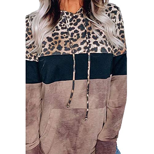 SuéTer De Manga Larga con Capucha Y Estampado De Leopardo Europeo Y Americano De OtoñO 2020 para Mujer