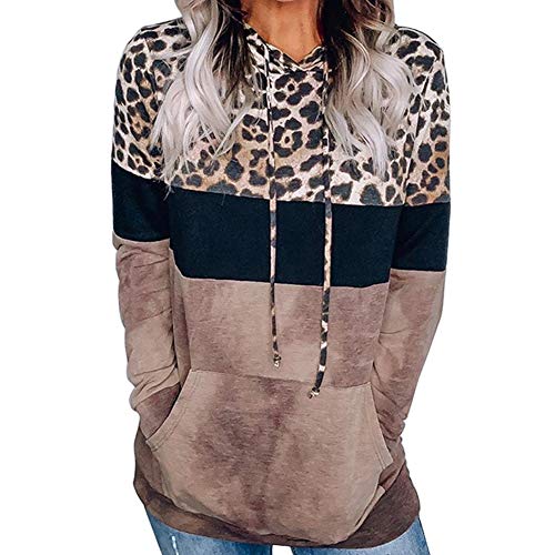 SuéTer De Manga Larga con Capucha Y Estampado De Leopardo Europeo Y Americano De OtoñO 2020 para Mujer