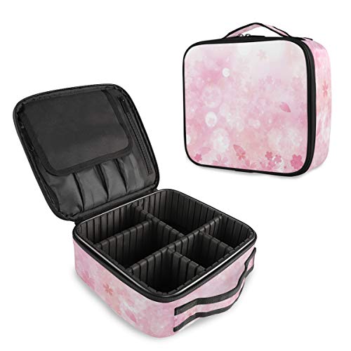 SUGARHE Árbol de Sakura japonés en Flor de Cerezo con Influencia romántica Tema de la Naturaleza asiática,Neceser Maquillaje,Bolsa Cosméticos Organizador Brochas Maquillaje Estuches Portátil