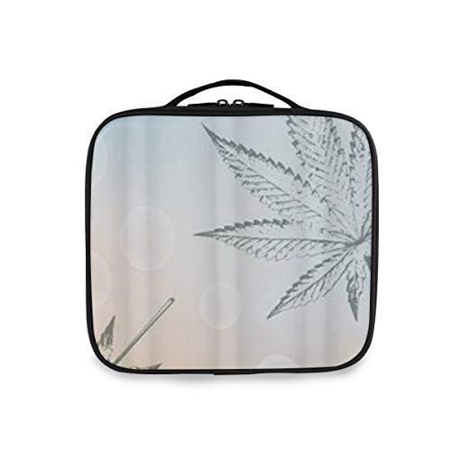 SUGARHE Impresión de Hoja de Cannabis Sativa,Neceser Maquillaje,Bolsa Cosméticos Organizador Brochas Maquillaje Estuches Portátil