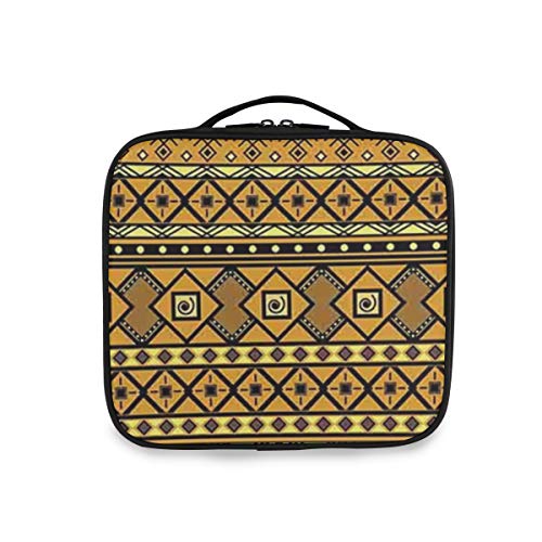 SUGARHE Patrón geométrico con influencias Populares exóticas de Origen étnico Africano,Neceser Maquillaje,Bolsa Cosméticos Organizador Brochas Maquillaje Estuches Portátil