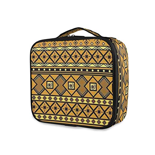 SUGARHE Patrón geométrico con influencias Populares exóticas de Origen étnico Africano,Neceser Maquillaje,Bolsa Cosméticos Organizador Brochas Maquillaje Estuches Portátil