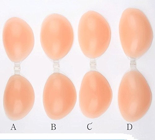 Sujetador invisible de gel de silicona con correas transparentes para mujeres, C cup