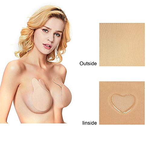 Sujetador sin Tirantes Invisible Espalda Adhesivo Silicona Reutilizable Push Up Adhesivo Mujer el Vestido de la Boda Sujetador Autoadhesivo Copa Talla Grande Pezoneras Cazuelas Adhesivas Redondas