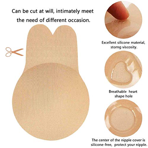 Sujetador sin Tirantes Invisible Espalda Adhesivo Silicona Reutilizable Push Up Adhesivo Mujer el Vestido de la Boda Sujetador Autoadhesivo Copa Talla Grande Pezoneras Cazuelas Adhesivas Redondas