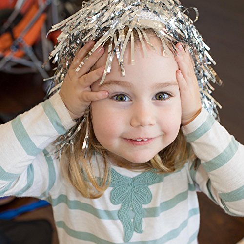 Sumind 4 Piezas de Peluca de Tilde de Hoja Peluca de Fiesta Brillante de Disfraces para Cosplay Halloween (Dorado, Plateado, Verde y Rosa)