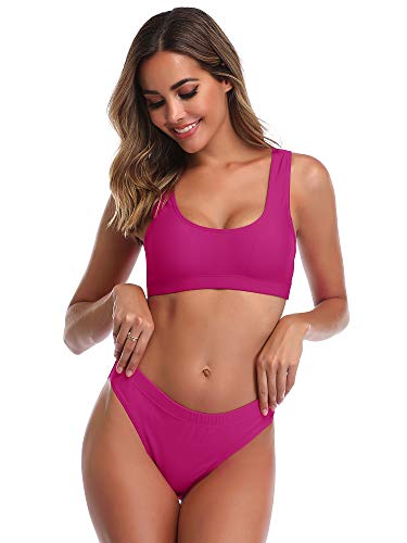 Summer Mae Bikinis Conjuntos de Dos Pieza Sexy Push up Cintura Alta para Mujer Rosa XXL (EU 44)