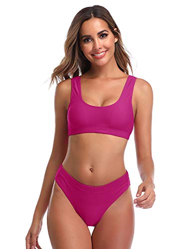 Summer Mae Bikinis Conjuntos de Dos Pieza Sexy Push up Cintura Alta para Mujer Rosa XXL (EU 44)