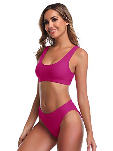Summer Mae Bikinis Conjuntos de Dos Pieza Sexy Push up Cintura Alta para Mujer Rosa XXL (EU 44)