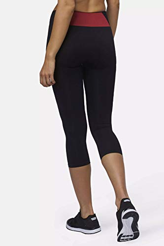 Sundried Leggings Recortada 3/4 Capri Yoga Medias Mujeres Running Training (Negro, M)