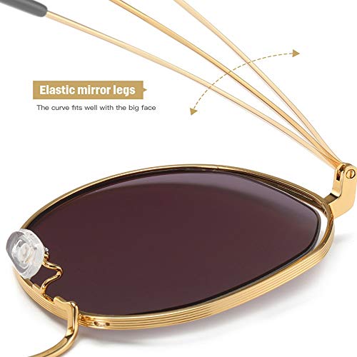 Sunglasses Gafas de sol estilo aviador espejadas, gafas de moda para hombre y mujer, gafas de moda, gafas retro, montura de espejo de avión (color : La Plata)