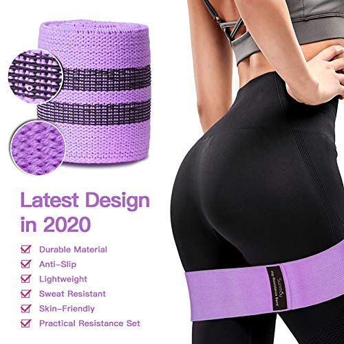 Sunmay Bandas Elasticas Musculacion, Antideslizantes Bandas de Resistencia, Bandas de Ejercicio para Gluteos, Cadera, Piernas, Brazos, Yoga, Pilates, Fitness, Crossfit