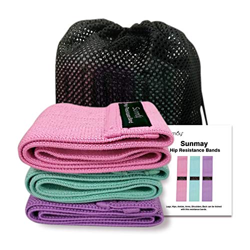 Sunmay Bandas Elasticas Musculacion, Antideslizantes Bandas de Resistencia, Bandas de Ejercicio para Gluteos, Cadera, Piernas, Brazos, Yoga, Pilates, Fitness, Crossfit