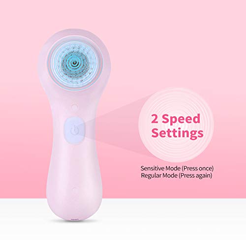 SUNMAY Seven Cepillo Limpiador Facial, Electrico Impermeable IPX7 Limpiador Facial con 2 Cabezales de Cepillo, Dispositivo Piel Facial para Limpia Poros, Acné y Exfoliante