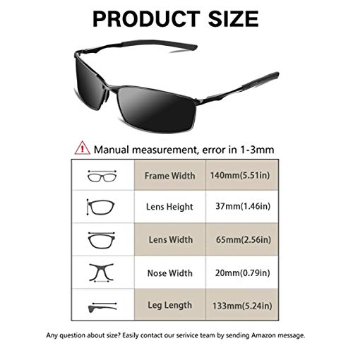 Sunmeet Gafas de Sol Hombre Polarizadas Deportes 100% Protección UV Gafas de sol para Hombre Conducción S1008(Azul/Negro)