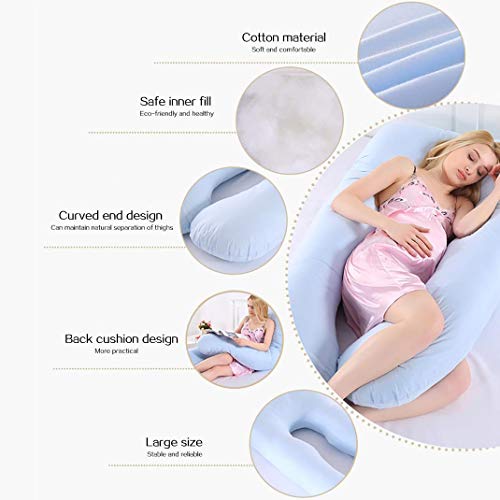 Sunsbell Almohada Embarazo, Cojin Lactancia Embarazada, Apoyo en el Embarazo U Almohada, Almohada de enfermería, Grande Forma de U Almohada Cuerpo Soporte (Rosa)