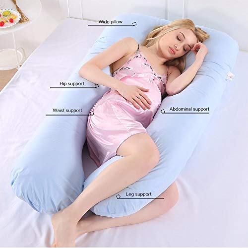 Sunsbell Almohada Embarazo, Cojin Lactancia Embarazada, Apoyo en el Embarazo U Almohada, Almohada de enfermería, Grande Forma de U Almohada Cuerpo Soporte (Rosa)