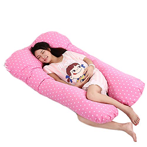 Sunsbell Almohada Embarazo, Cojin Lactancia Embarazada, Apoyo en el Embarazo U Almohada, Almohada de enfermería, Grande Forma de U Almohada Cuerpo Soporte (Rosa)
