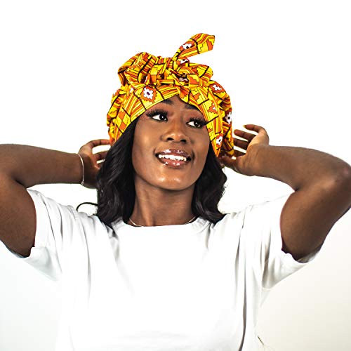 Sunset – Gorro / turbante con interior de satén / Headwrap indispensable para cuidados capilares y peinados protectores para todo tipo de cabello (fro/rizado, liso y Locks)