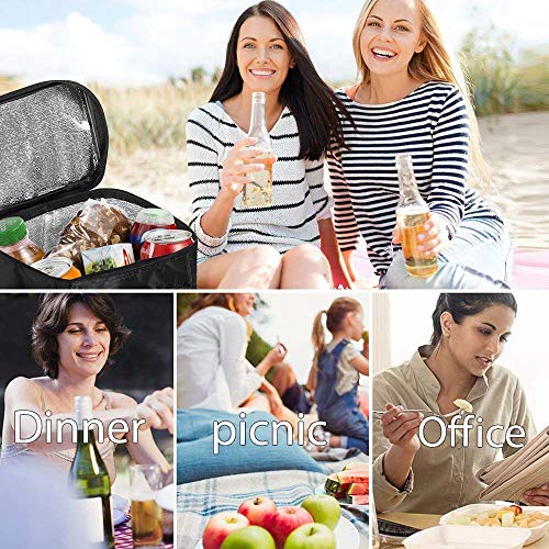 Sunshine smile Nevera Bolsa, Bolsa Isotermica Camping, Bolsas Térmicas Almuerzo, Bolsa Comida Térmica, Bolsa Refrigeradora para Picnic, Bolsa Nevera Playa Portatil (Negro)
