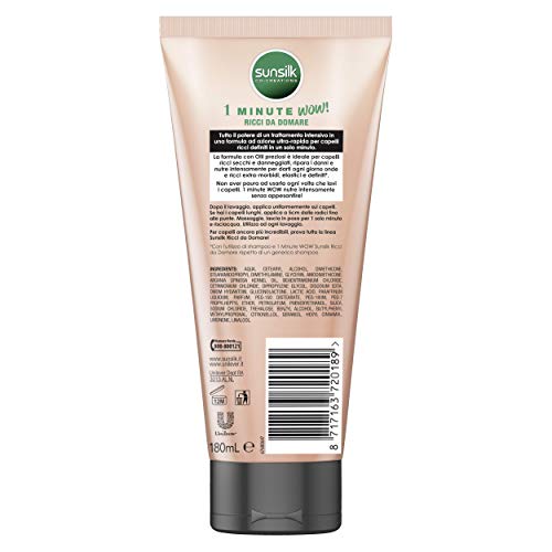 Sunsilk 1 Minute WOW Rizos para el hogar, tratamiento intensivo, 180 ml